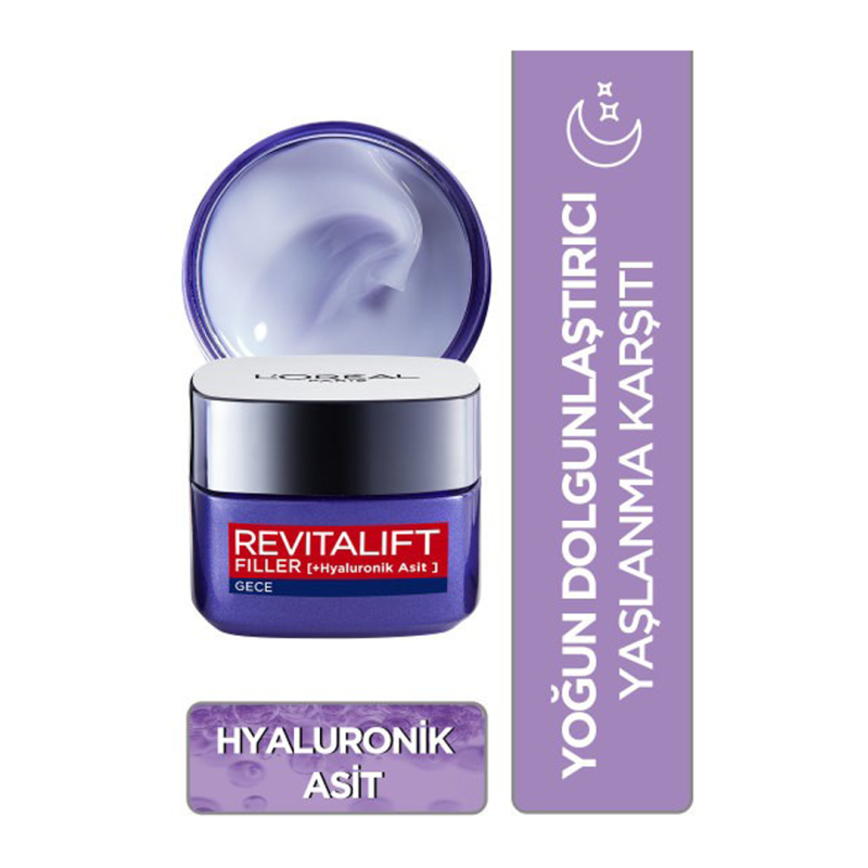 Loreal Paris Revitalift Filler Dolgunlaştırıcı Yaşlanma Karşıtı Gece Bakım Kremi 50 ml