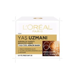 Loreal Paris Yaş Uzmanı 60+ Besleyici Gündüz Bakım Kremi SPf20 50 ml