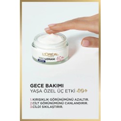 Loreal Paris Yaş Uzmanı 40+ Sıkılaştırıcı Gece Kremi 50ml