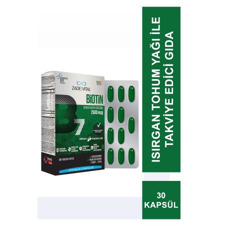 Outlet - Zade Vital Biotin B7 Isırgan Tohum Yağı 30 Kapsül