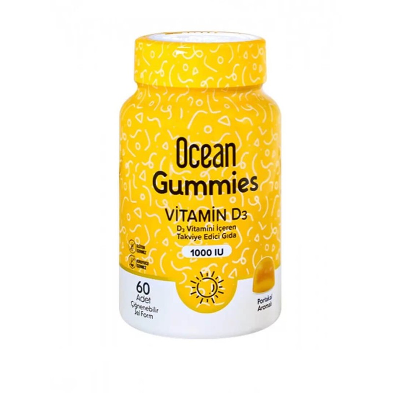 Ocean Gummies Vitamin D3 1000IU 60 Yumuşak Tablet