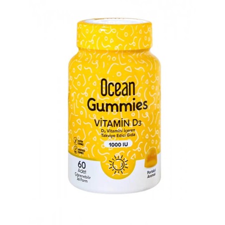 Ocean Gummies Vitamin D3 1000IU 60 Yumuşak Tablet