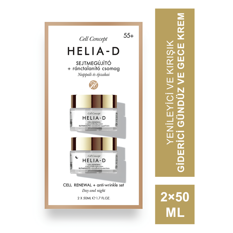 Helia-D Cell Concept Yenileyici ve Kırışık Giderici Gündüz ve Gece Krem 55+ 2×50 ml