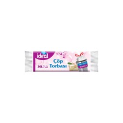 İdeal Orta Boy Çöp Torbası / Büzgülü ve Beyaz Sabun Kokulu 10 Adet ( 50x60 cm)