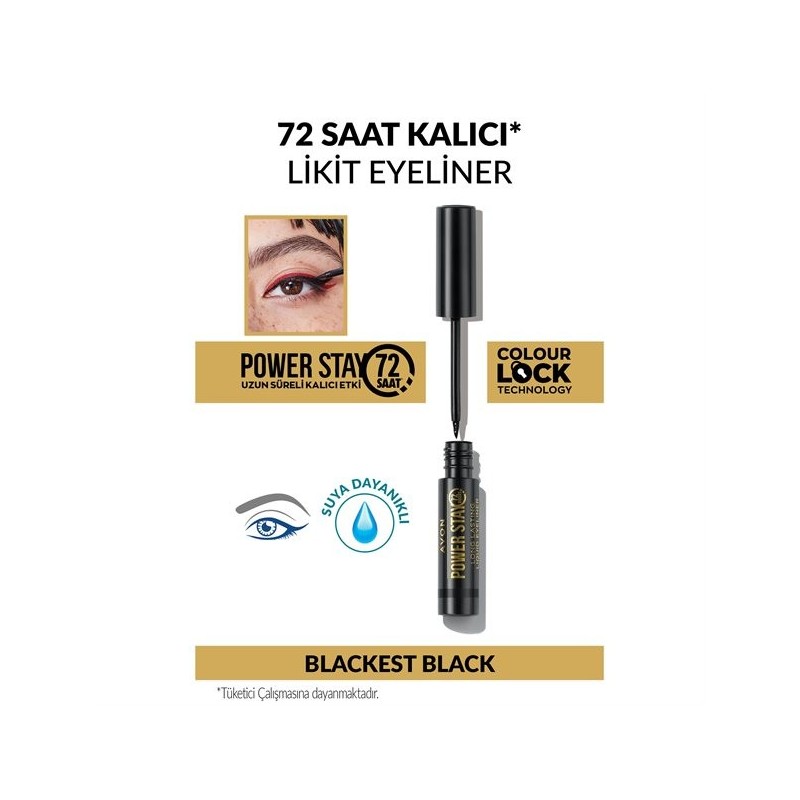 Avon Power Stay Uzun Süre Kalıcı Likit Eyeliner ( Blackest Black )