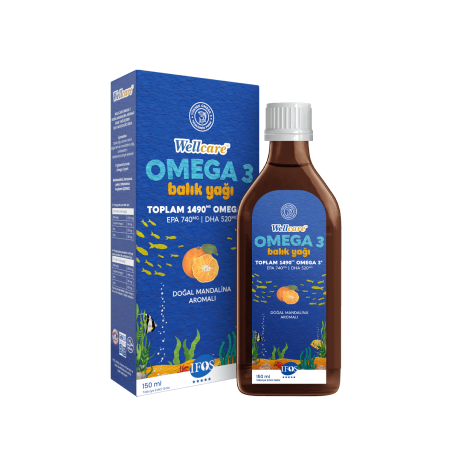 Wellcare Omega 3 Doğal Mandalina Aromalı Balık Yağı 150 ml