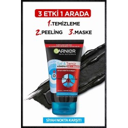 Garnier Saf & Temiz Siyah Nokta Karşıtı Kömürlü 3'ü 1 Arada 150 ml