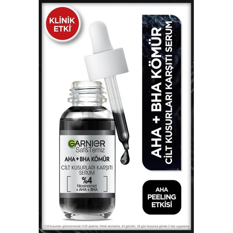 Garnier Aha+Bha Kömür Cilt Kusurları Karşıtı Serum %4 30 ml