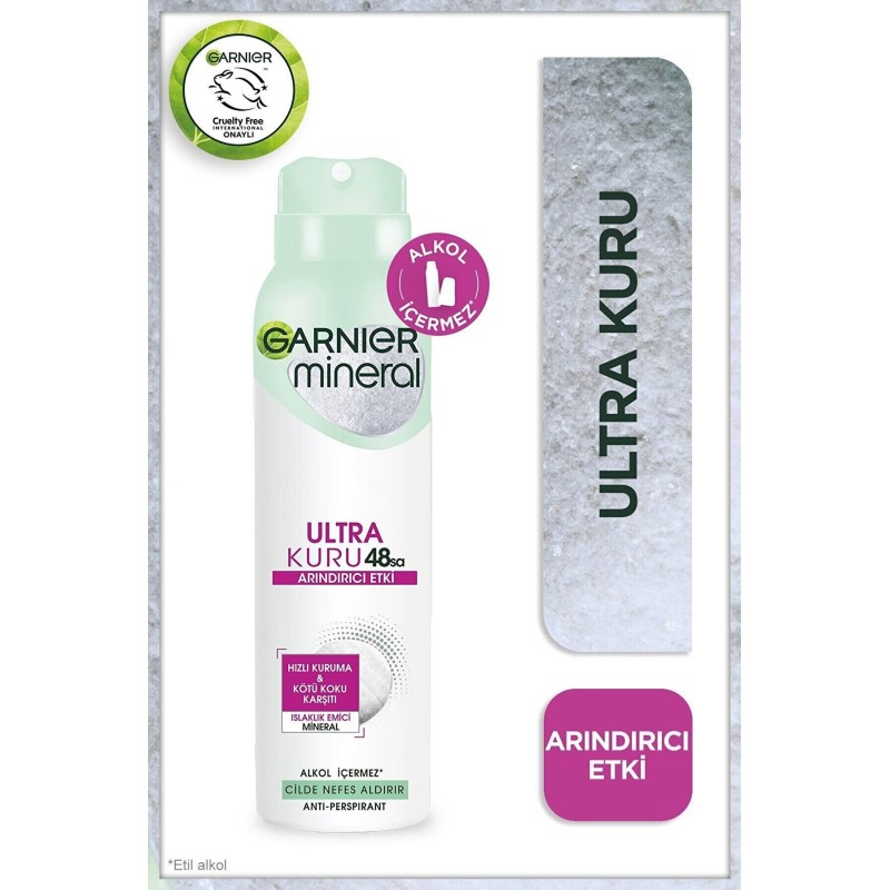 Garnier Mineral Ultra Kuru Sprey Deodorant 150 ml