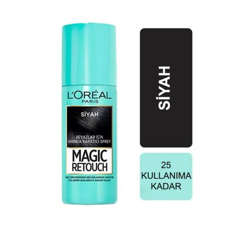 Loreal Paris Beyaz Saçlar İçin Kapatıcı Saç Spreyi - Siyah - 75 ml