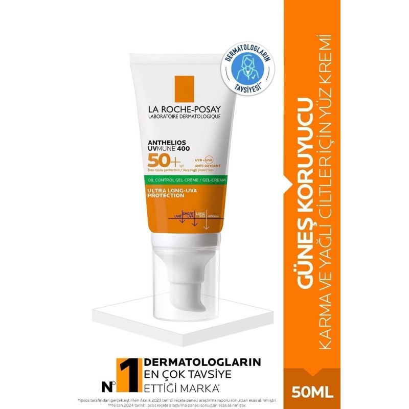 La Roche Posay Anthelios Oil Control Gel Yüz Güneş Kremi Karma/Yağlı Ciltler SPF50+ Yüksek Koruma 50ml La Roche Posay Anthelios Oil Control Gel Yüz Güneş Kremi Karma/Yağlı Ciltler SPF50+ Yüksek Koruma 50ml