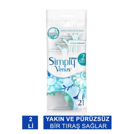 Gillette Venüs Simply 2 Kadın Tıraş Bıçağı 2'li