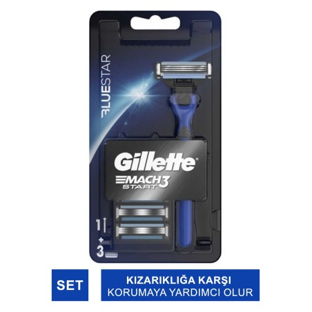 Gillette Mach 3 Start Bluestar Tıraş Makinası + 3 Yedek Bıçak