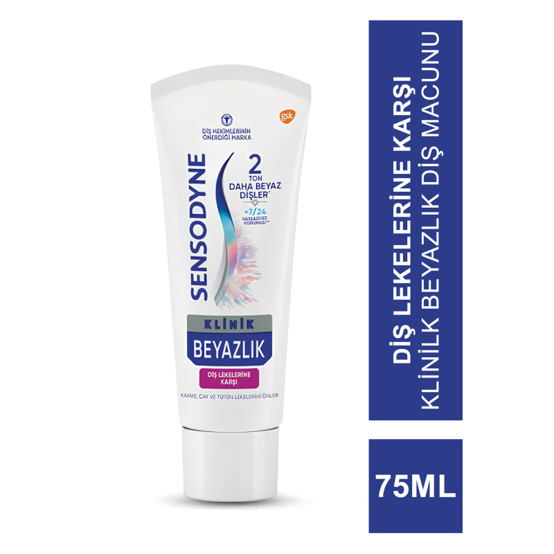 Sensodyne Klinik Beyazlık Diş Lekelerine Karşı Diş Macunu 75ml
