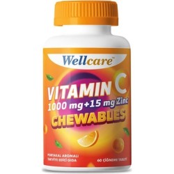Wellcare Vitamin C 1000 mg + 15 mg Zinc Chewable 30 Tablet