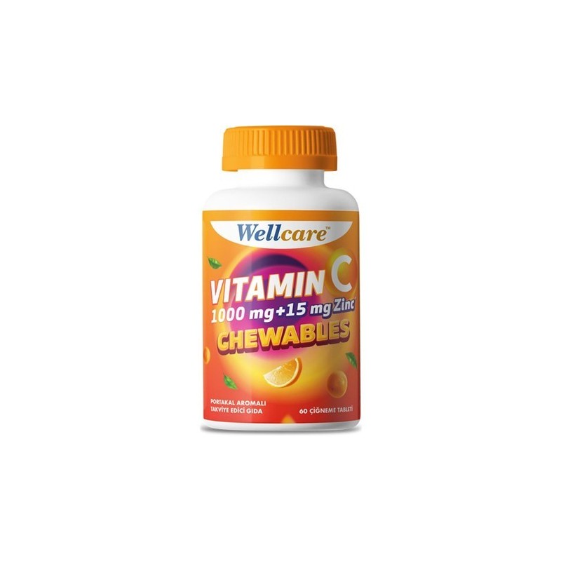 Wellcare Vitamin C 1000 mg + 15 mg Zinc Chewable 30 Tablet