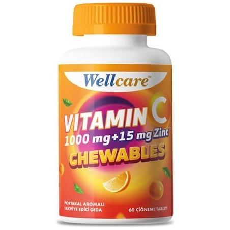 Wellcare Vitamin C 1000 mg + 15 mg Zinc Chewable 30 Tablet