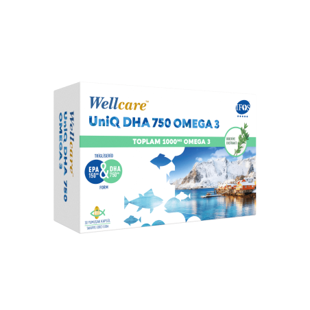 Wellcare UniQ DHA 750 Omega 3 1000mg Balık Yağı 30 Kapsül