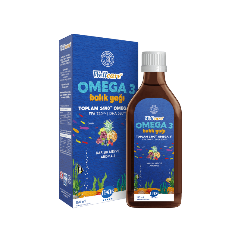 Wellcare Omega 3 Karışık Meyve Aromalı Balık Yağı 150 ml