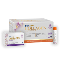 Wellcare Collagen Beauty Boost Plus ( Frenk Üzümü & Portakal Aromalı ) 10.000 mg Likit Form 40mlx30Shot & 30 Kapsül