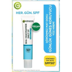 Garnier Bha+Niasinamid - Günlük Güneş Koruyucu Fluid Yüz Kremi - Spf50+ 40 ml