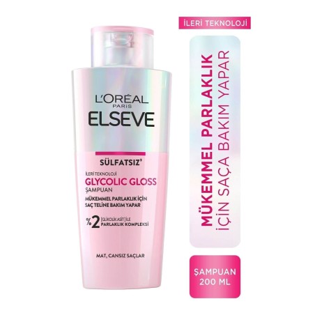 Loreal Paris Elseve Glycolic Gloss - Mükemmel Parlaklık için Bakım Yapan Şampuan - 200 ml