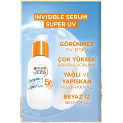 Garnier Ambre Solaire İnvisible Süper Serum - Güneş Koruyucu Günlük Serum - Spf50+ 30 ml