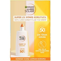 Garnier Ambre Solaire Süper Uv Vit. C Spf50+ Anti Dark Spots Fluid - C Vit. Koyu Leke Karşıtı Fluid - 40 ml