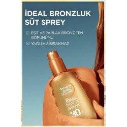 Garnier Ambre Solaire İdeal Bronze Milk Sprey Spf30+ - Bronzlaştırıcı Sprey - 150 ml