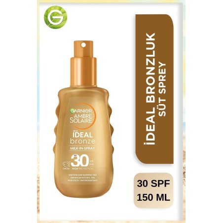 Garnier Ambre Solaire İdeal Bronze Milk Sprey Spf30+ - Bronzlaştırıcı Sprey - 150 ml