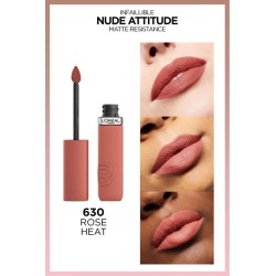 Loreal Paris Infaillible Matte Resistance Likit Mat Ruj - 630 Rose Heat