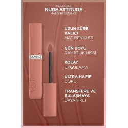 Loreal Paris Infaillible Matte Resistance Likit Mat Ruj - 645 Crush Alert