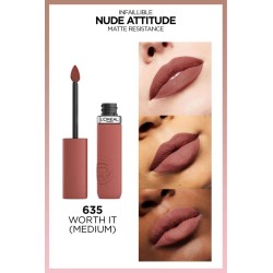 Loreal Paris Infaillible Matte Resistance Likit Mat Ruj - 635 Worth It (Medium)