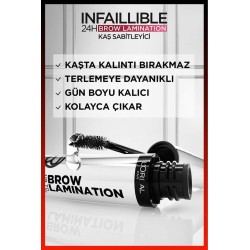 Loreal Paris Infaillible 24H Brow Lamination Şeffaf Kaş Sabitleyici - 00 Clear/Transparent