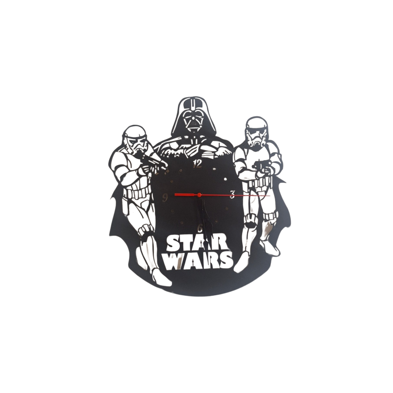 Ebruli Sanat Tasarım Starwars Temalı Ahşap Duvar Saati