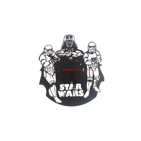 Ebruli Sanat Tasarım Starwars Temalı Ahşap Duvar Saati
