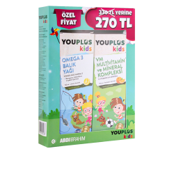 Outlet - Youplus Kids Omega 3 Balık Yağı + Kids VM 150+150 ml Set
