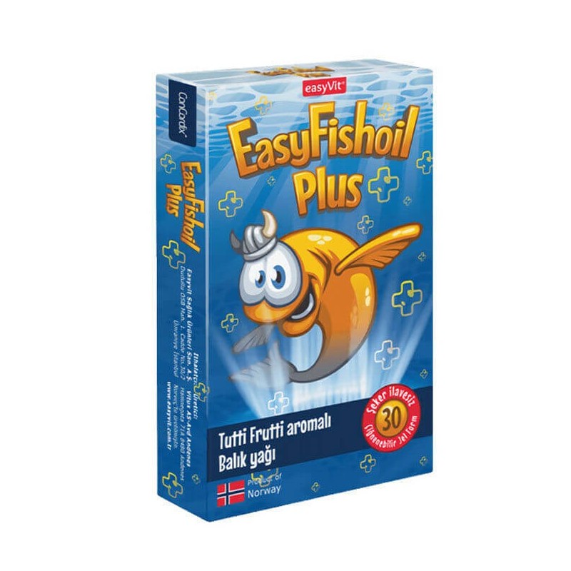 Easyvit EasyFishOil Plus Omega 3 ( Tutti Frutti ) Çiğnenebilir 30 Jel Tablet