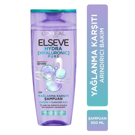 Loreal Elseve Hydra Pure Yağlanma Karşıtı Saç Şampuanı 300 ml