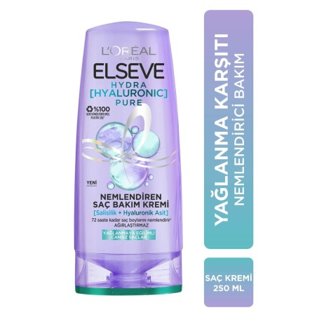 Loreal Elseve Hydra Pure Yağlanma Karşıtı Saç Kremi 250 ml