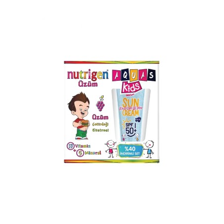 Nutrigen Üzüm 200 ml + Aquas Kids SPF 50+ Sun Cream Çocuk Güneş Kremi 100 ml Yaz Seti