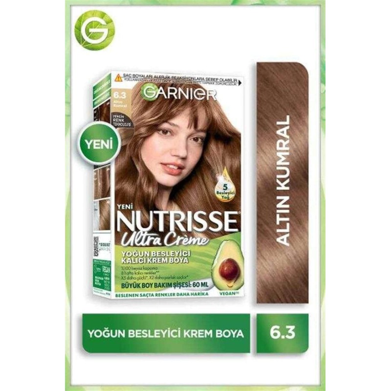 Garnier Nutrisse Ultra Creme 6,3 Altın Kumral Yoğun Besleyici Kalıcı Krem Boya
