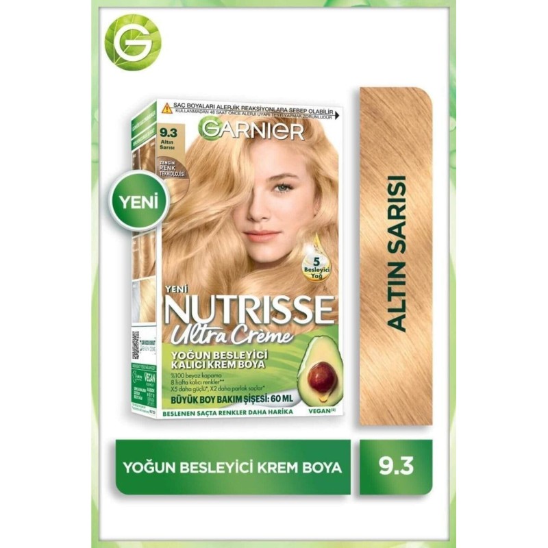 Garnier Nutrisse Ultra Creme 9.3 Altın Sarısı Yoğun Besleyici Kalıcı Krem Boya