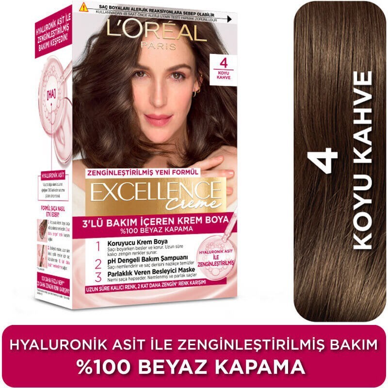 LorealParis Excellence Creme 4 Koyu Kahve Saç Boyası