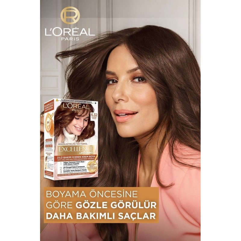 Loreal Paris Excellence Intense Saç Boyası 6.32 Karamel Kahve