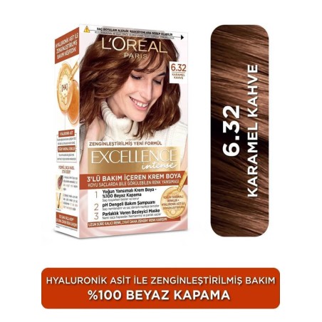 Loreal Paris Excellence Intense Saç Boyası 6.32 Karamel Kahve