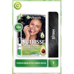 Garnier Nutrisse Ultra Creme 1 Siyah Yoğun Besleyici Kalıcı Krem Boya