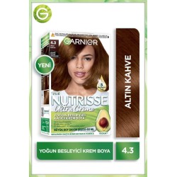 Garnier Nutrisse Yoğun Besleyici Kalıcı Krem Saç Boyası 4.3 Altın Kahve