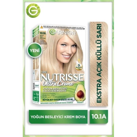 Garnier Nutrisse Yoğun Besleyici Kalıcı Krem Saç Boyası 10.1A Ekstra Açık Küllü Sarı
