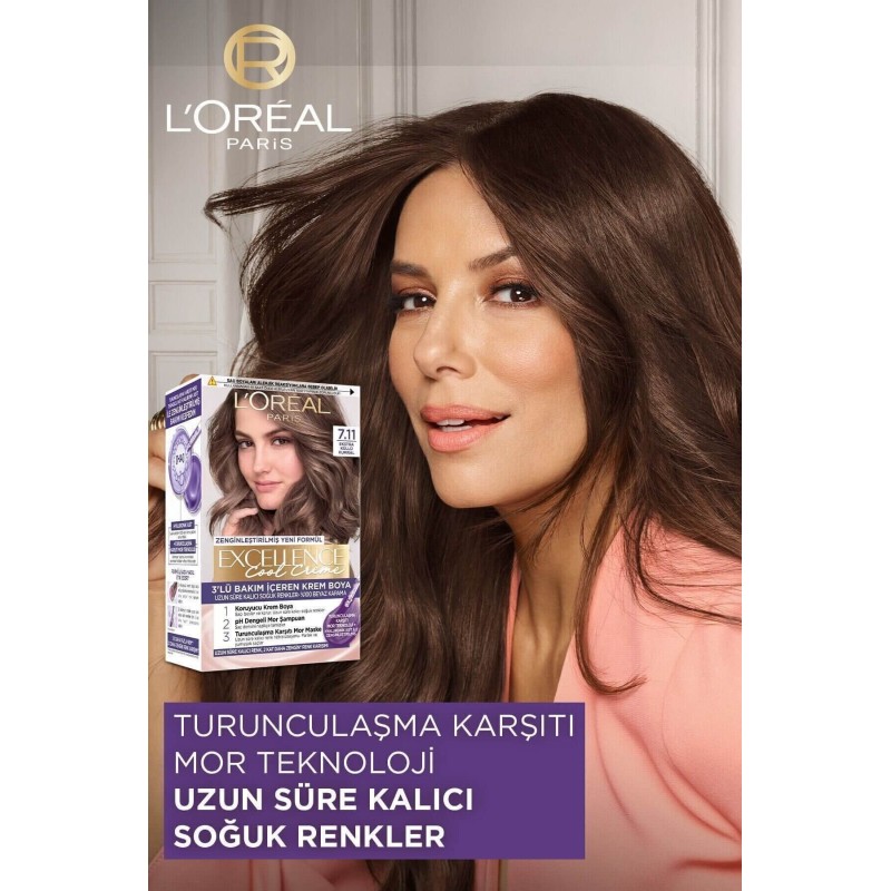 Loreal Paris Excellence Cool Creme Saç Boyası – 5.11 Ekstra Küllü Açık Kahve